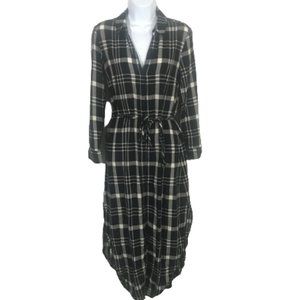 Cupcakes & Cashmere Plaid Checkered Shirt Dress S